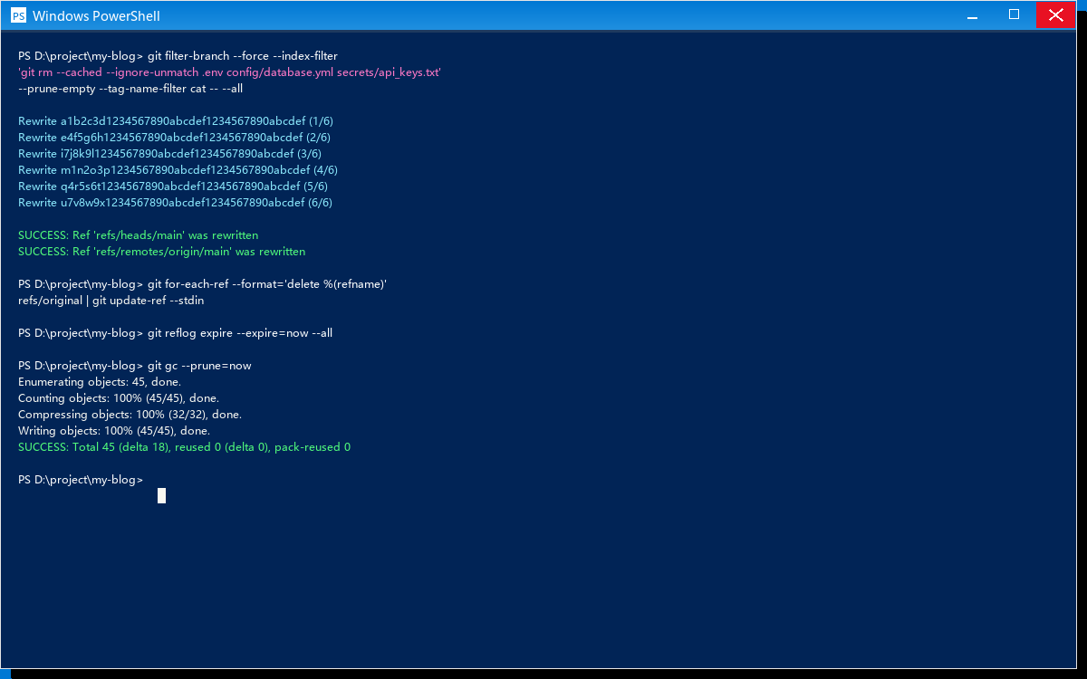 git filter-branch 执行过程